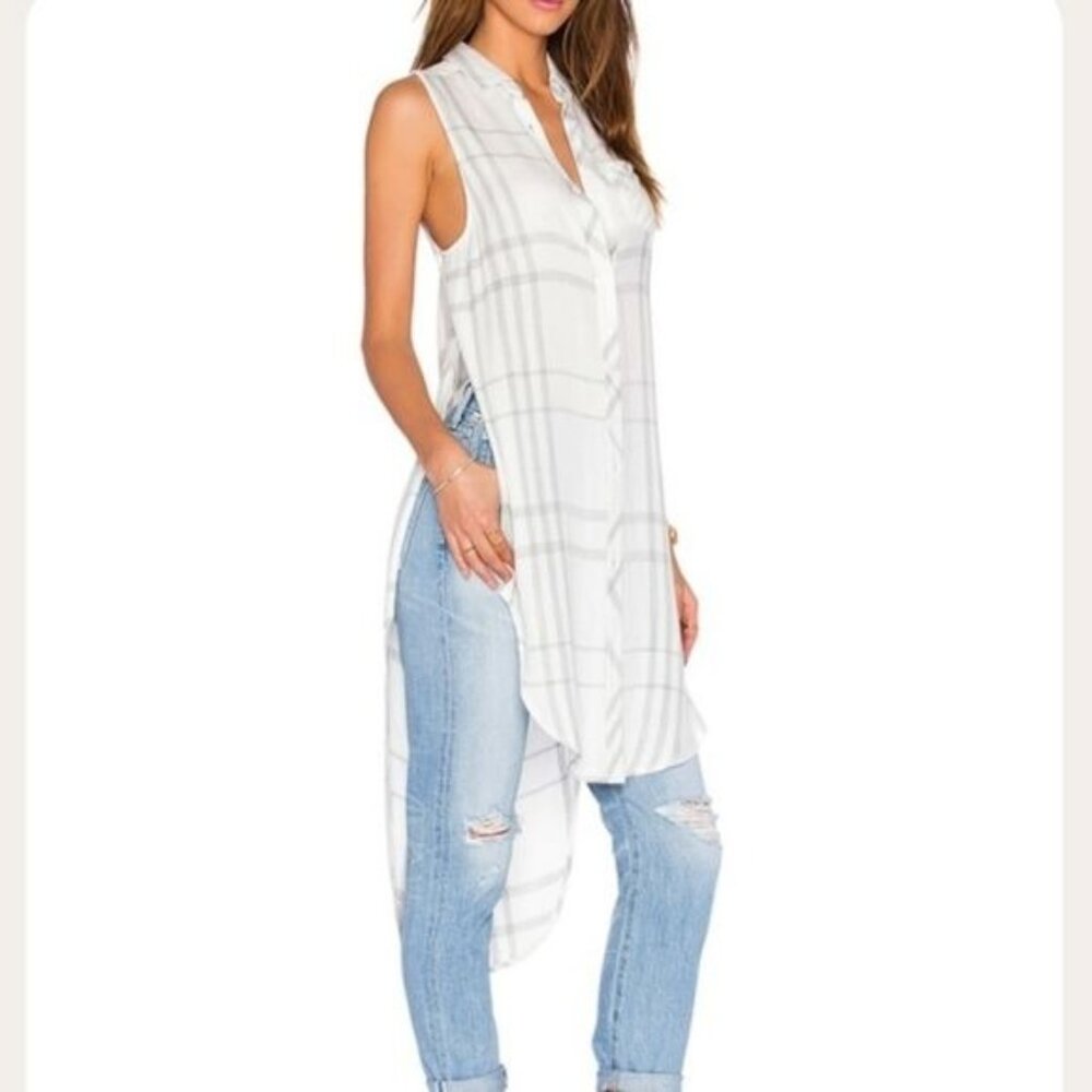 Rails X Revolve Jordyn Plaid Tunic Top In White A… - image 5